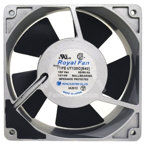 RoyalFan UT120C[B40] AC 100V Ball Bearing Impedance Protected Cooling Fan